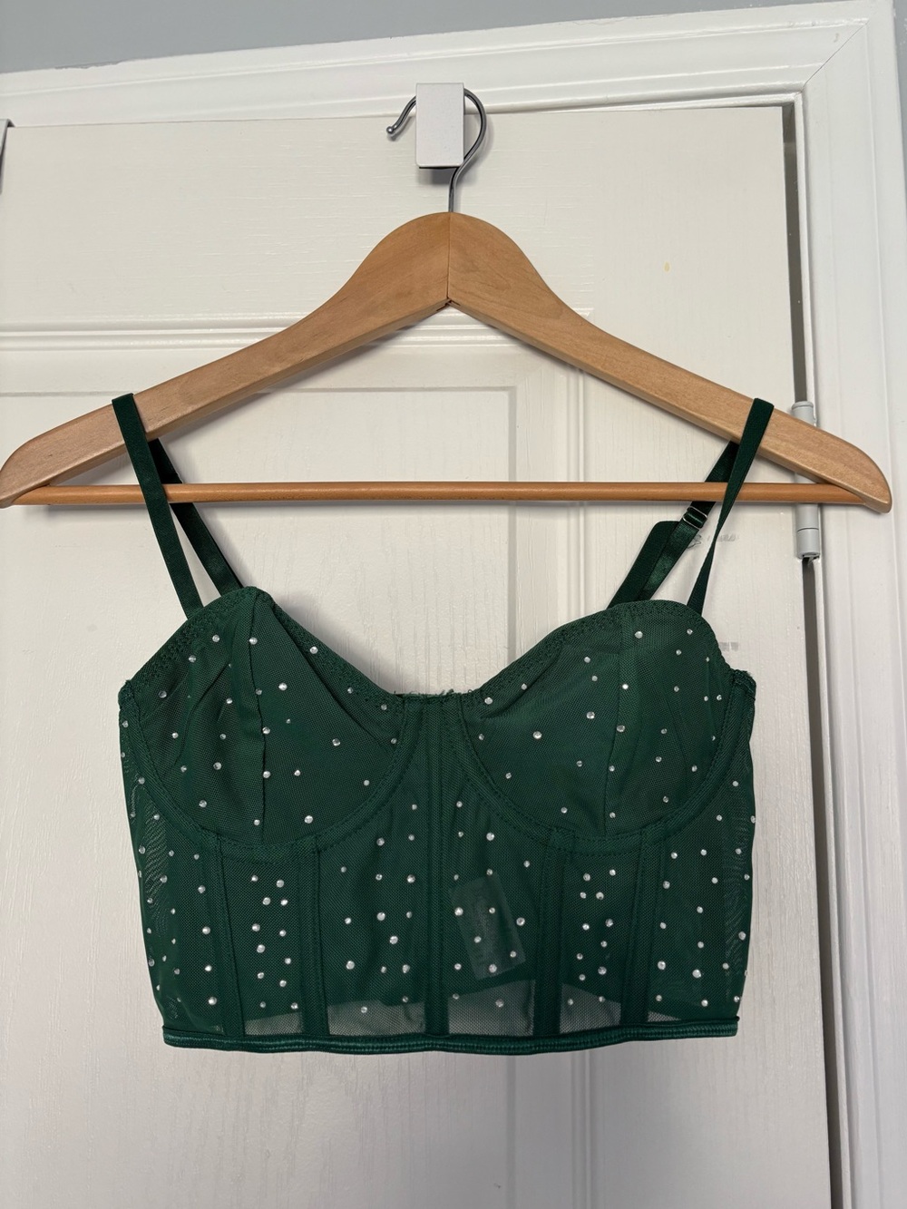 Amazon Emerald Green Rhinestone Bustier Camisole